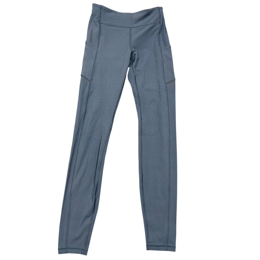 Lululemon Leggings Womens 8 Blue Gray Speed Up Tight High Rise Pocket Yoga Gym